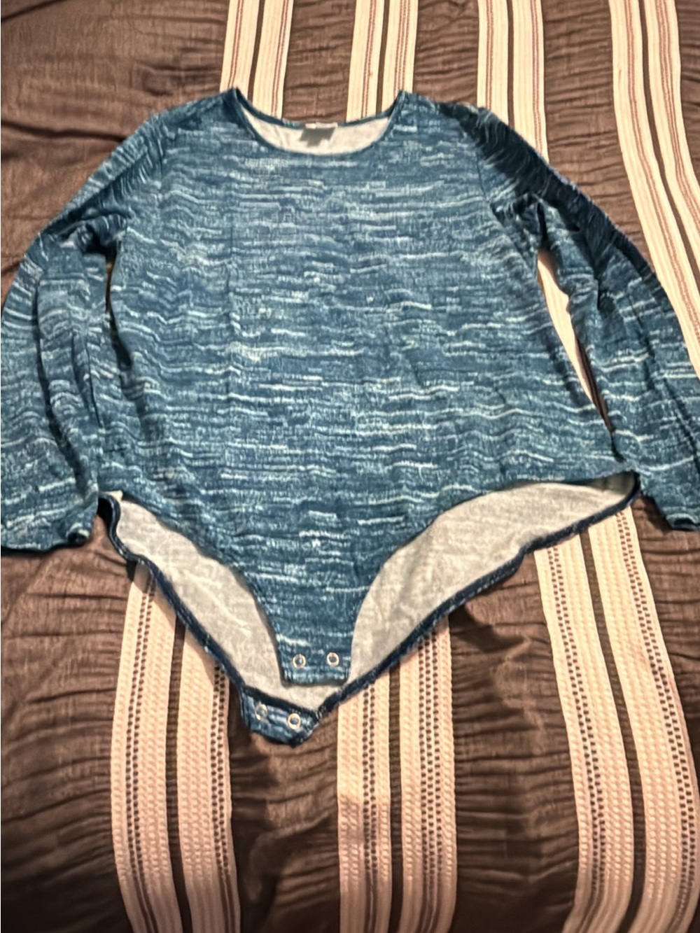 LuLaRoe Teal Blue Long Sleeve womens One-Piece Bodysuit